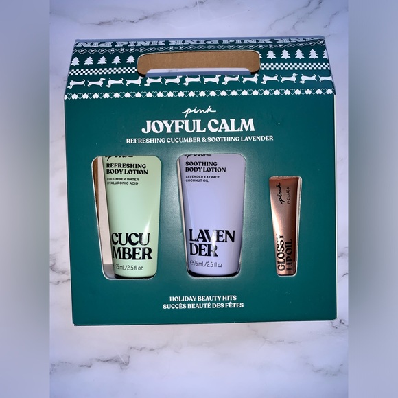 PINK Victoria’s Secret Joyful Calm Holiday Beauty Hits 3-Piece Gift Set- NWT - Picture 8 of 9